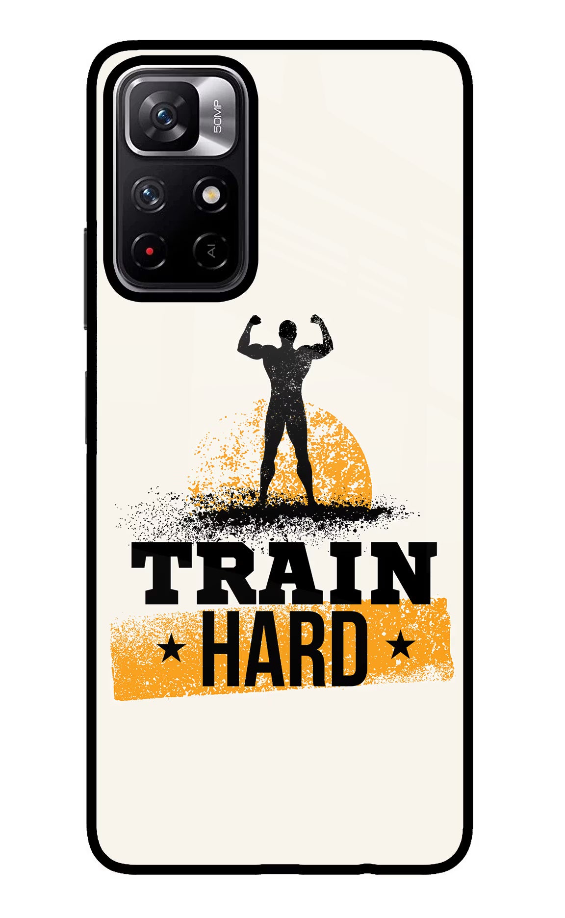 Train Hard Poco M4 Pro 5G Glass Case