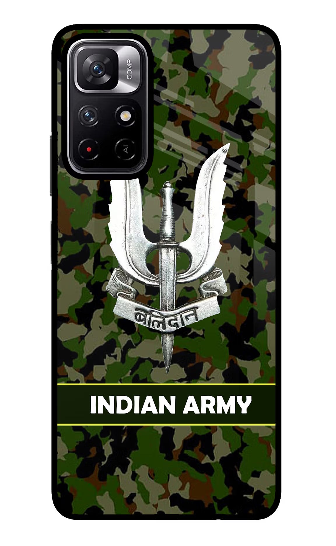 Balidan Indian Logo Poco M4 Pro 5G Glass Case Back Cover by Casekaro