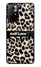 Leopard Print Self Love Poco M4 Pro 5G Glass Case