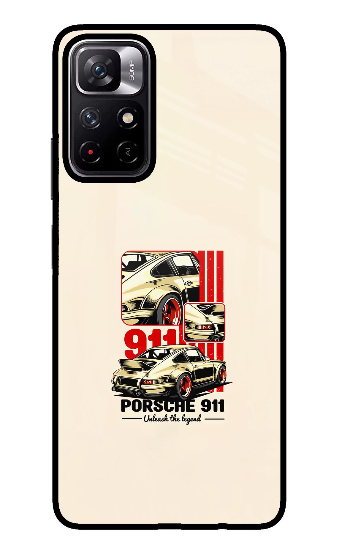 Classic Porsche 911 Poco M4 Pro 5G Glass Case Back Cover by Casekaro
