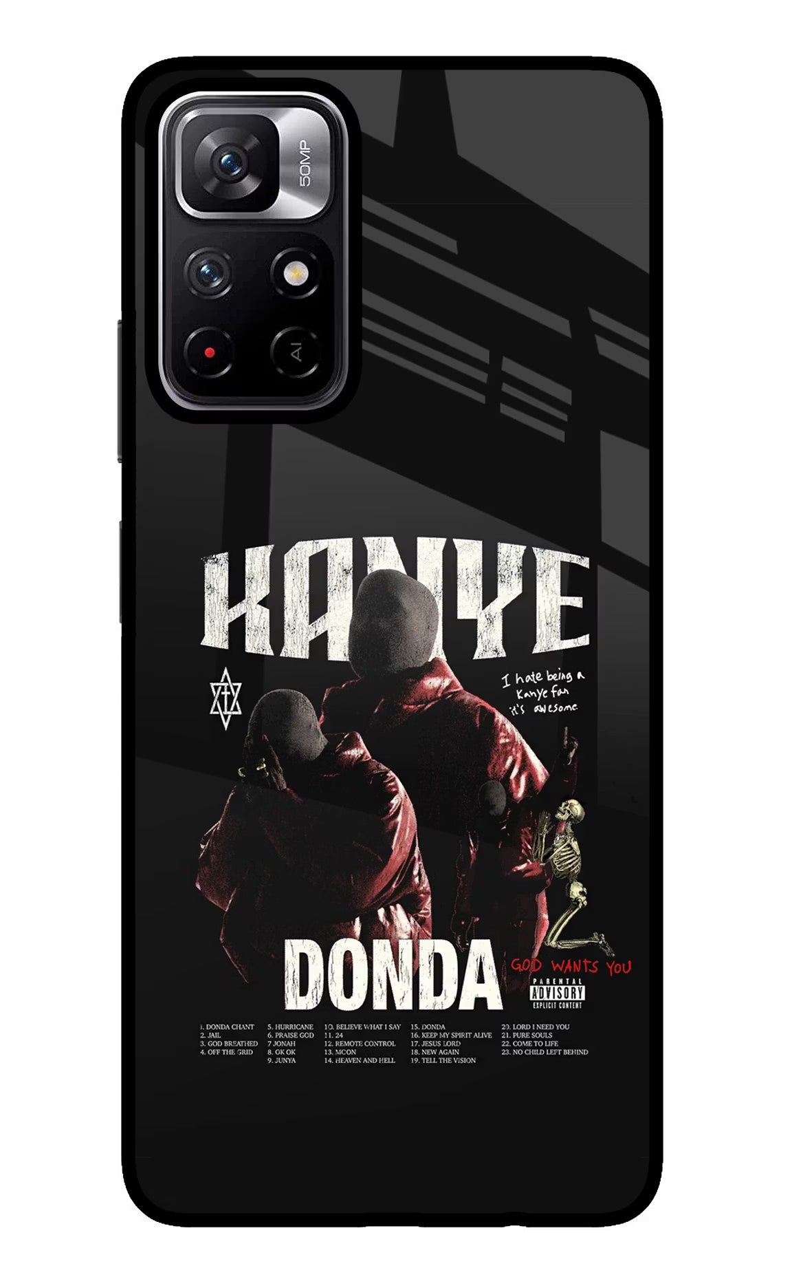 Donda Kanye West Poco M4 Pro 5G Glass Case Back Cover by Casekaro