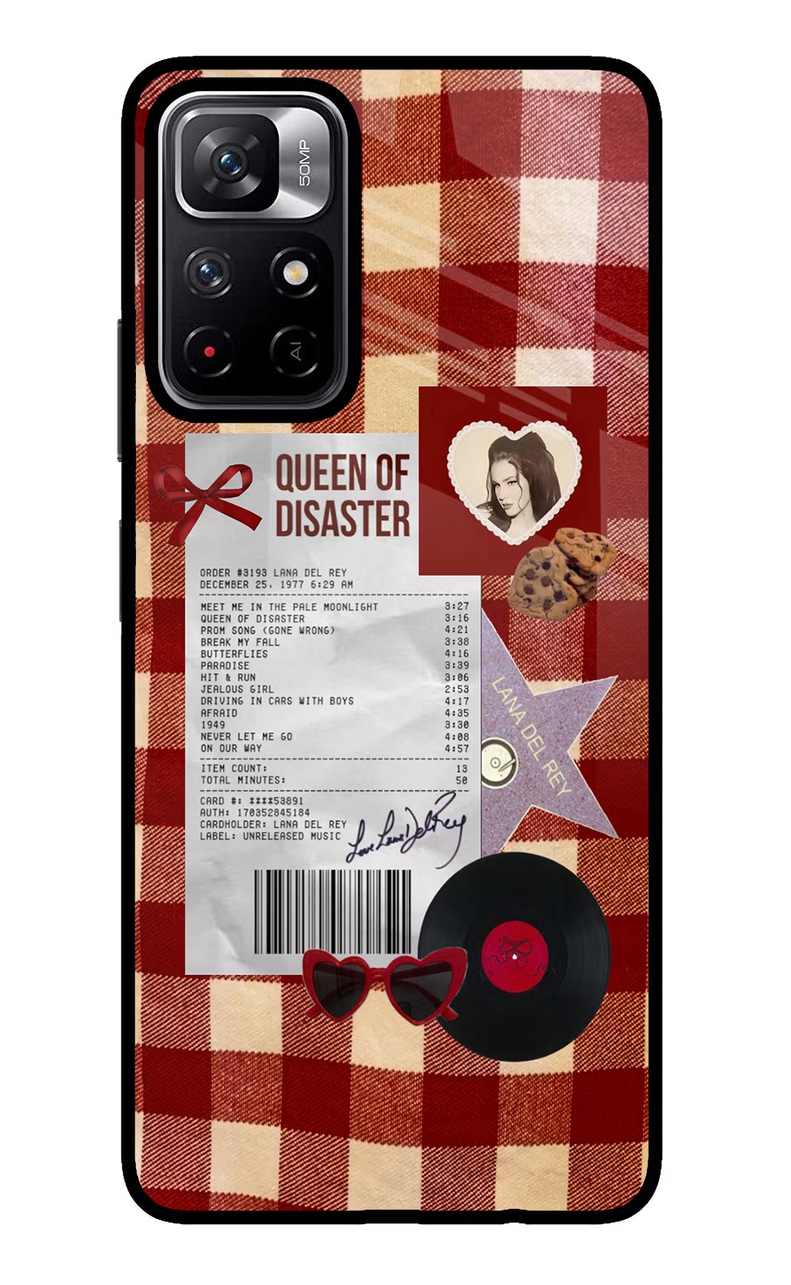 Queen of Disaster Poco M4 Pro 5G Glass Case Back Cover by Casekaro
