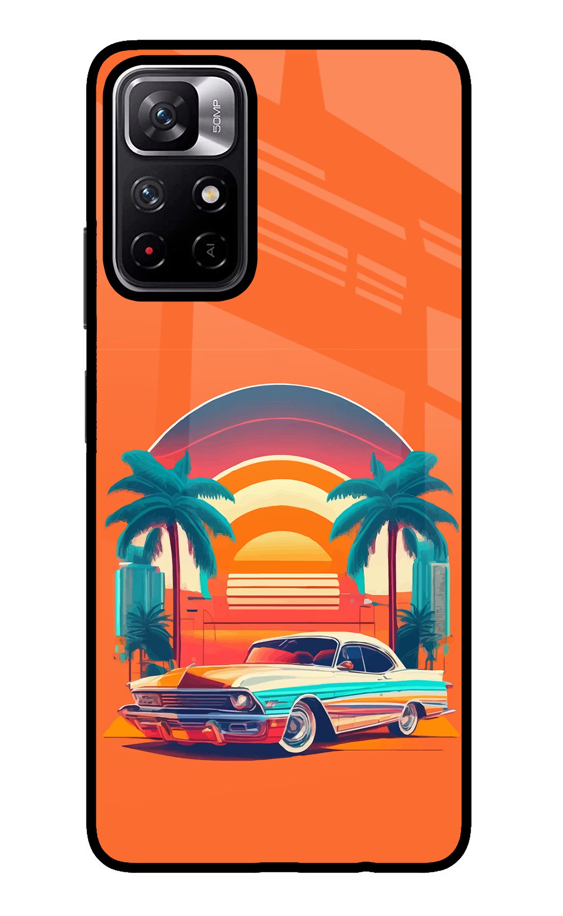 Palm Drive 80s Poco M4 Pro 5G Glass Case