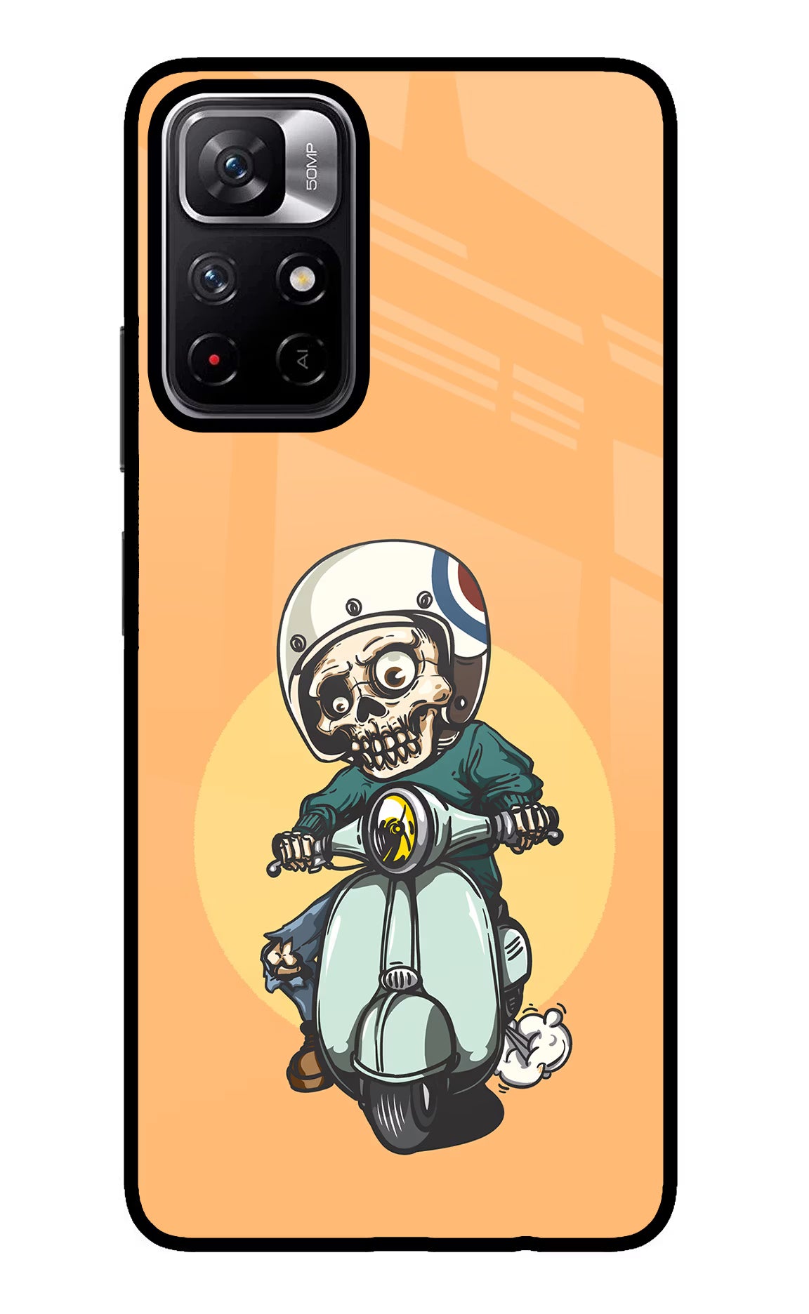 Undead Biker Poco M4 Pro 5G Glass Case Back Cover by Casekaro
