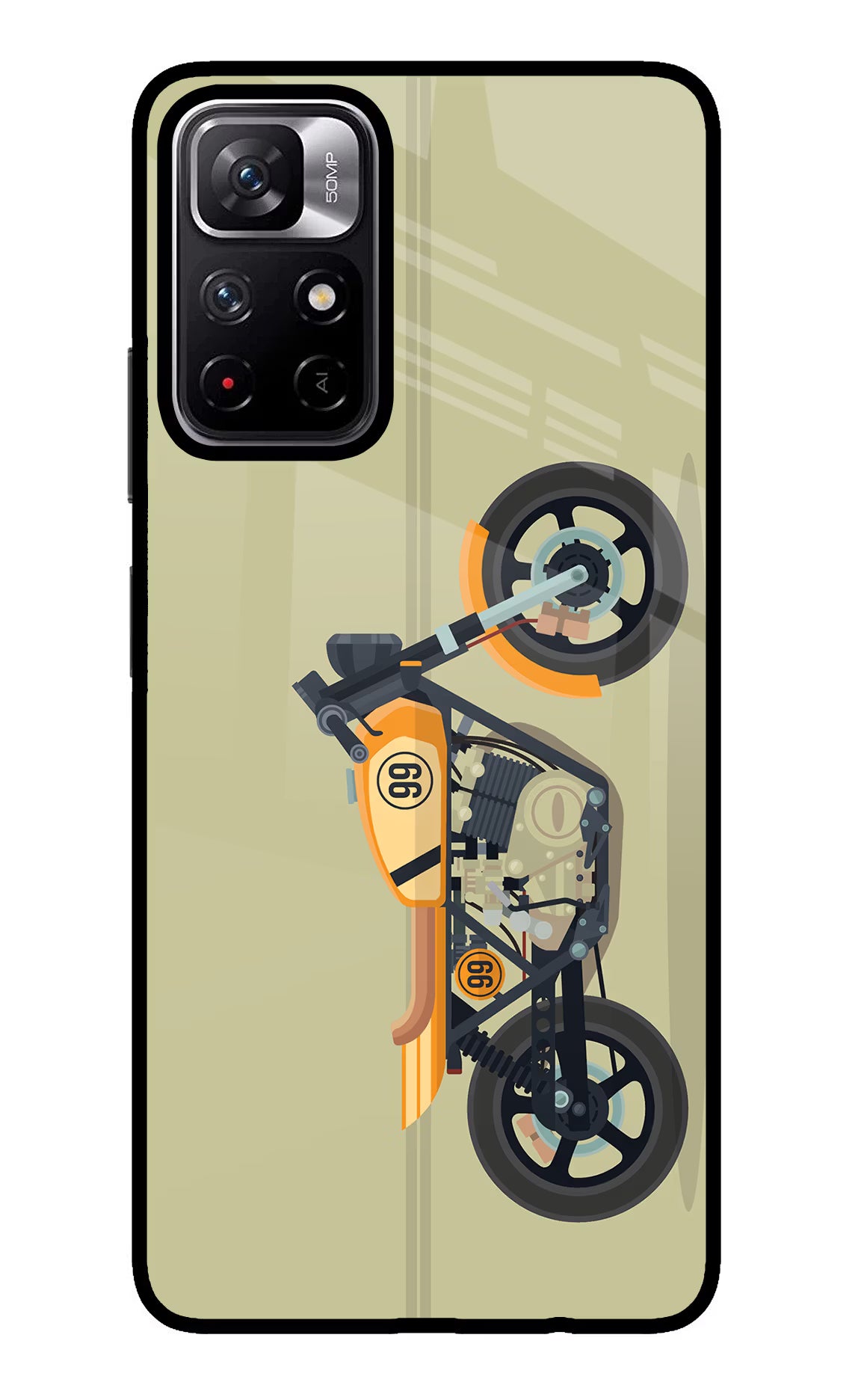 Vertical Speedster Poco M4 Pro 5G Glass Case Back Cover by Casekaro