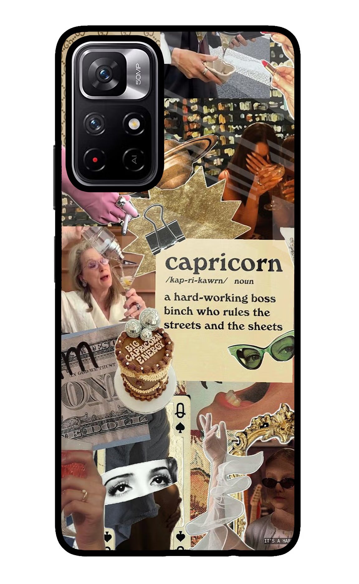 Capricorn Zodiac Poco M4 Pro 5G Glass Case Back Cover by Casekaro
