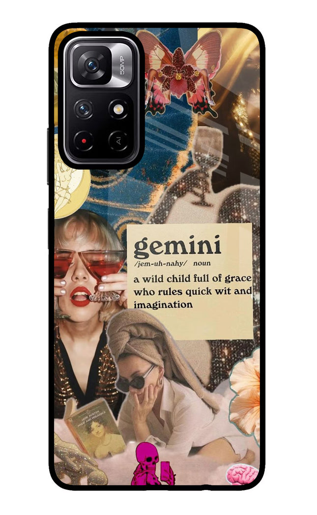Gemini Zodiac Poco M4 Pro 5G Glass Case