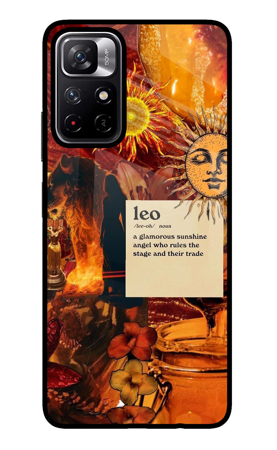 Leo Zodiac Poco M4 Pro 5G Glass Case