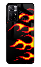 Side Sweep Flames Poco M4 Pro 5G Glass Case