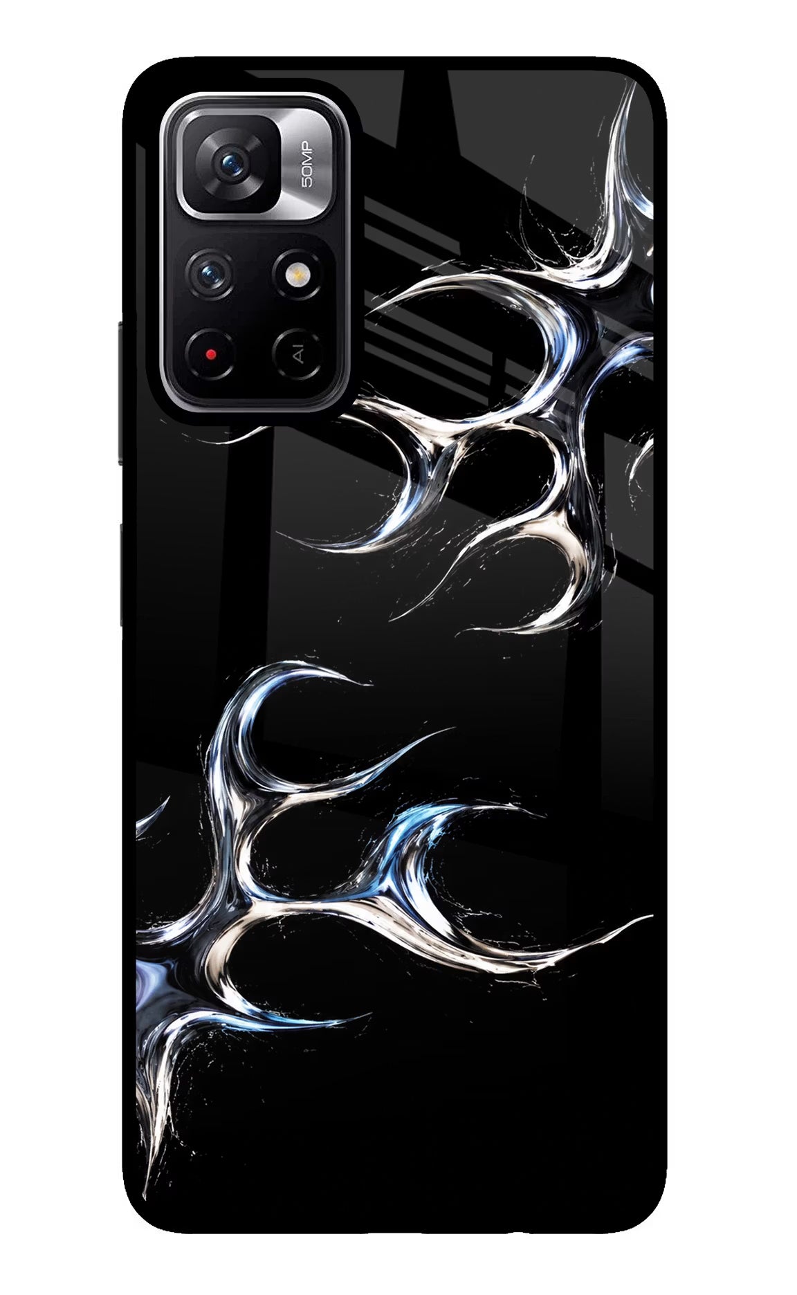 Chrome Tribal Poco M4 Pro 5G Glass Case Back Cover by Casekaro