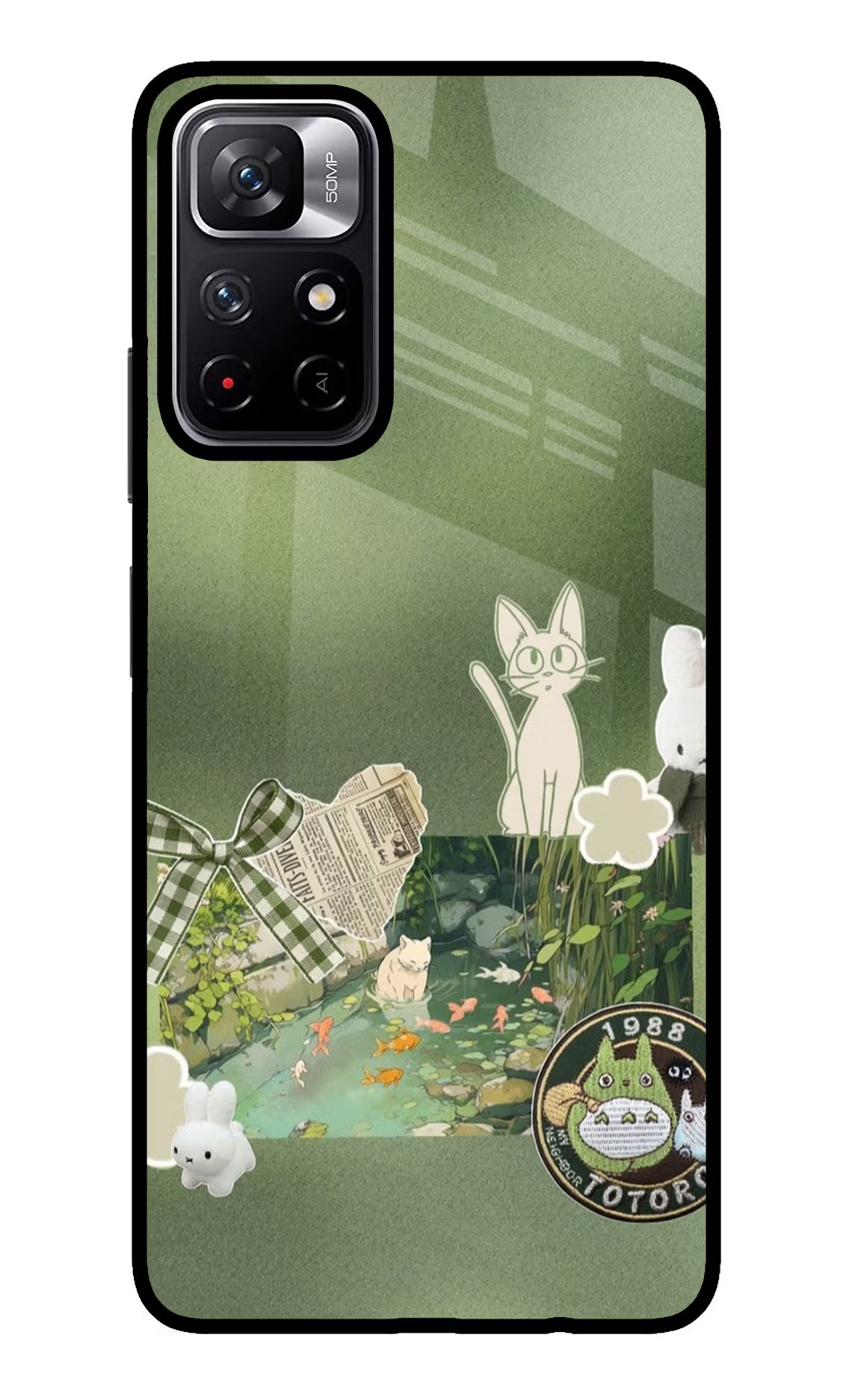 Aesthetic anime Poco M4 Pro 5G Glass Case Back Cover by Casekaro