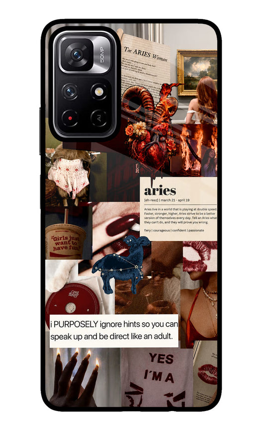Zodiac Aries Poco M4 Pro 5G Glass Case