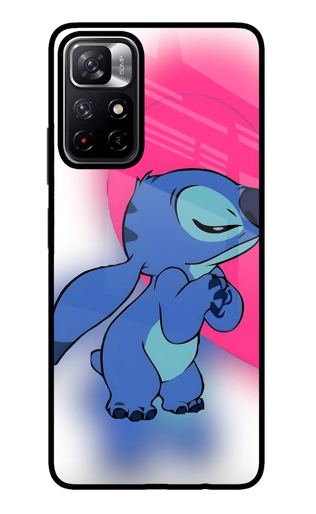 Stitch Hug Poco M4 Pro 5G Glass Case