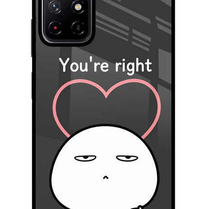 You're Right Poco M4 Pro 5G Glass Case Back Cover by Casekaro