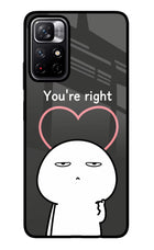 You're Right Poco M4 Pro 5G Glass Case Back Cover by Casekaro