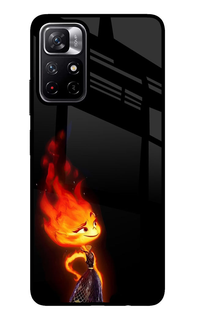 Ember Flame Poco M4 Pro 5G Glass Case