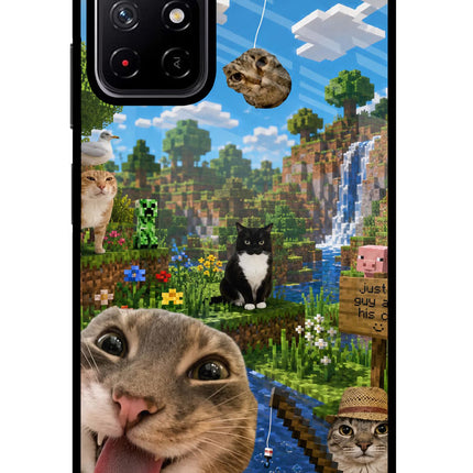 Minecraft Cat Chaos Poco M4 Pro 5G Glass Case