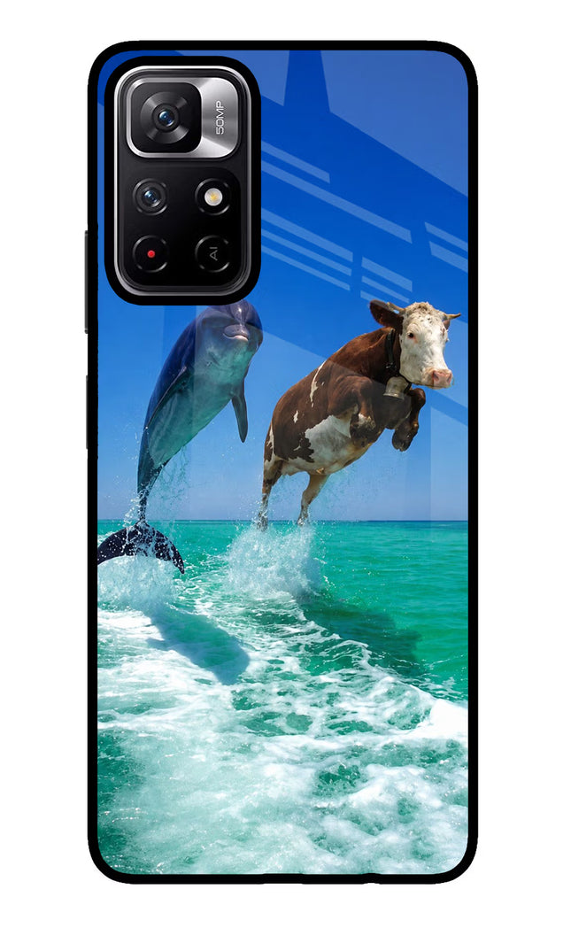 Dolphin vs Cow Poco M4 Pro 5G Glass Case