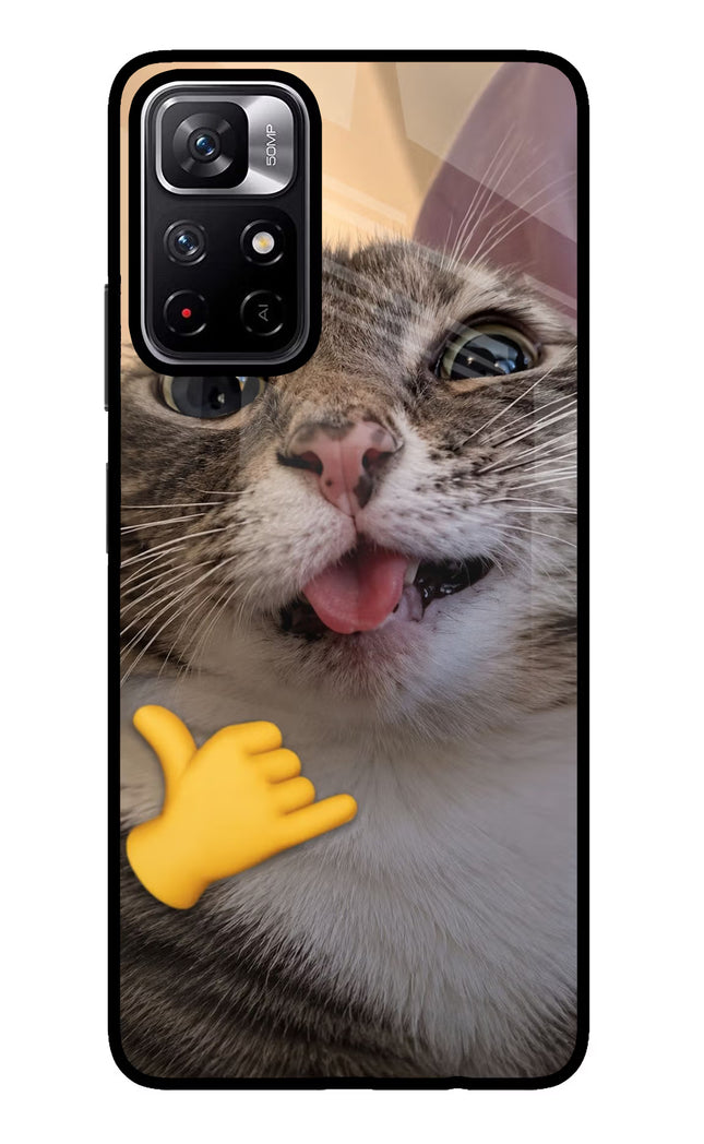 Silly Cat Call Poco M4 Pro 5G Glass Case