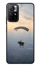 Skydiving Cow Poco M4 Pro 5G Glass Case