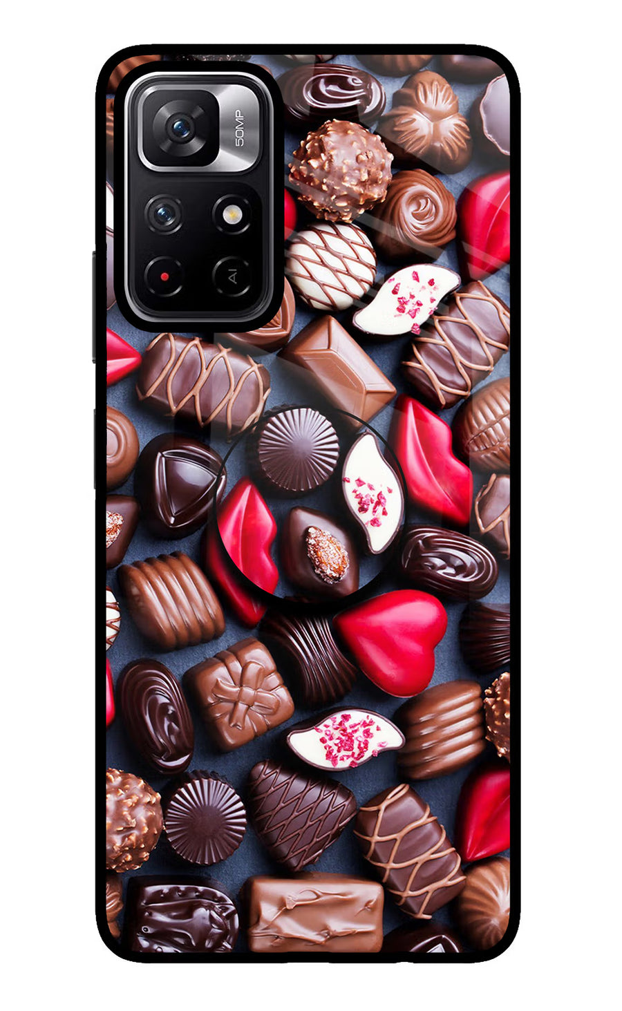 Chocolates Poco M4 Pro 5G Pop Case, Glass case