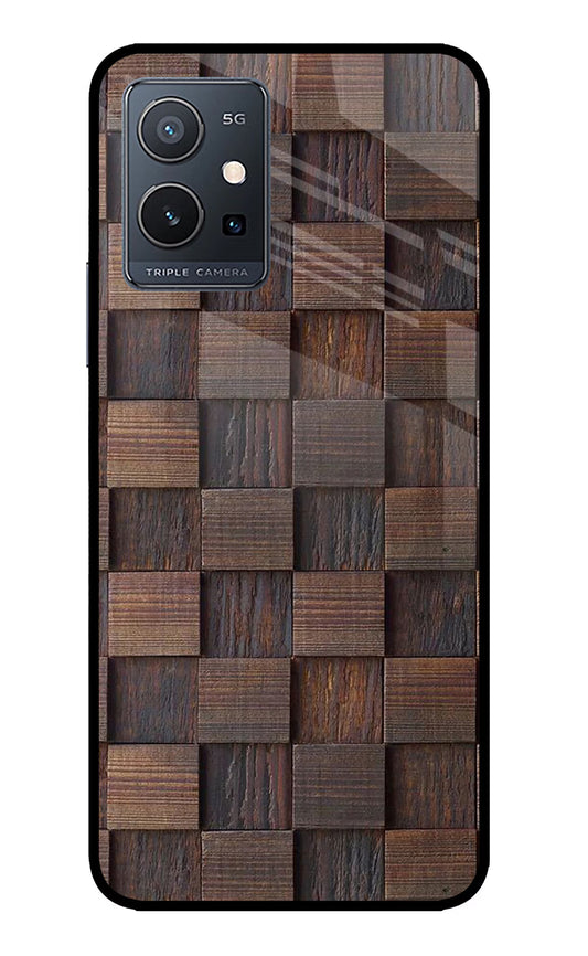 Wooden Cube Design IQOO Z6 5G (not 44W) Glass Case
