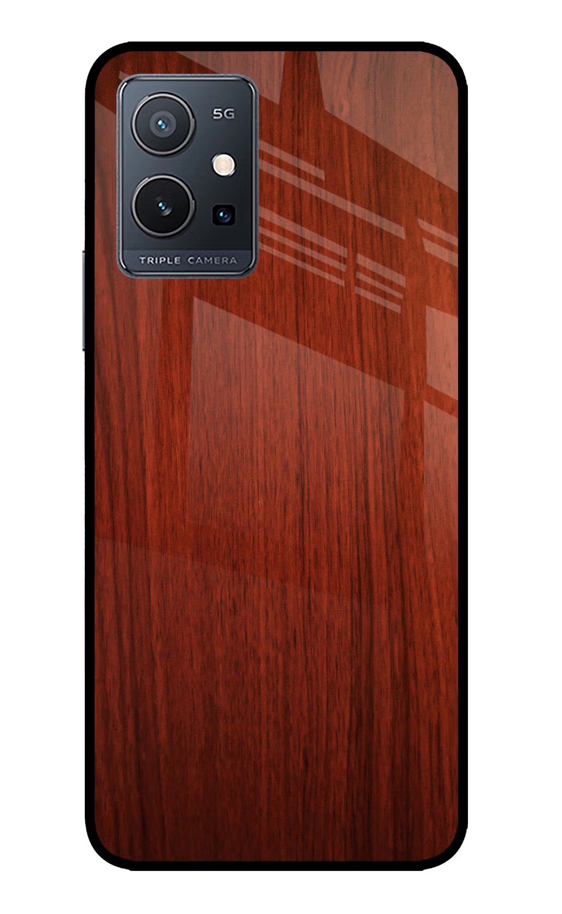 Wooden Plain Pattern IQOO Z6 5G (not 44W) Glass Case