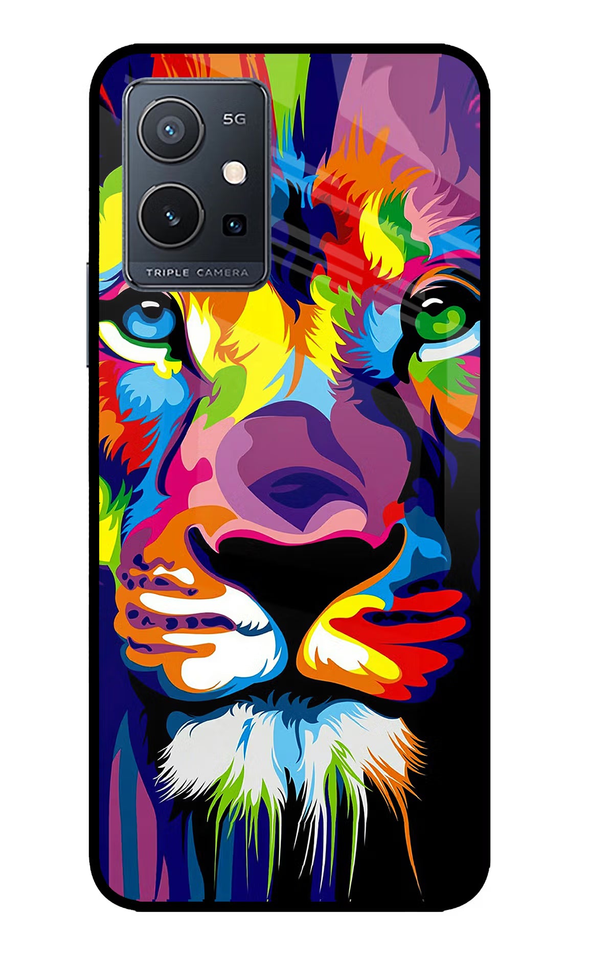 Lion IQOO Z6 5G (not 44W) Glass Case Back Cover by Casekaro