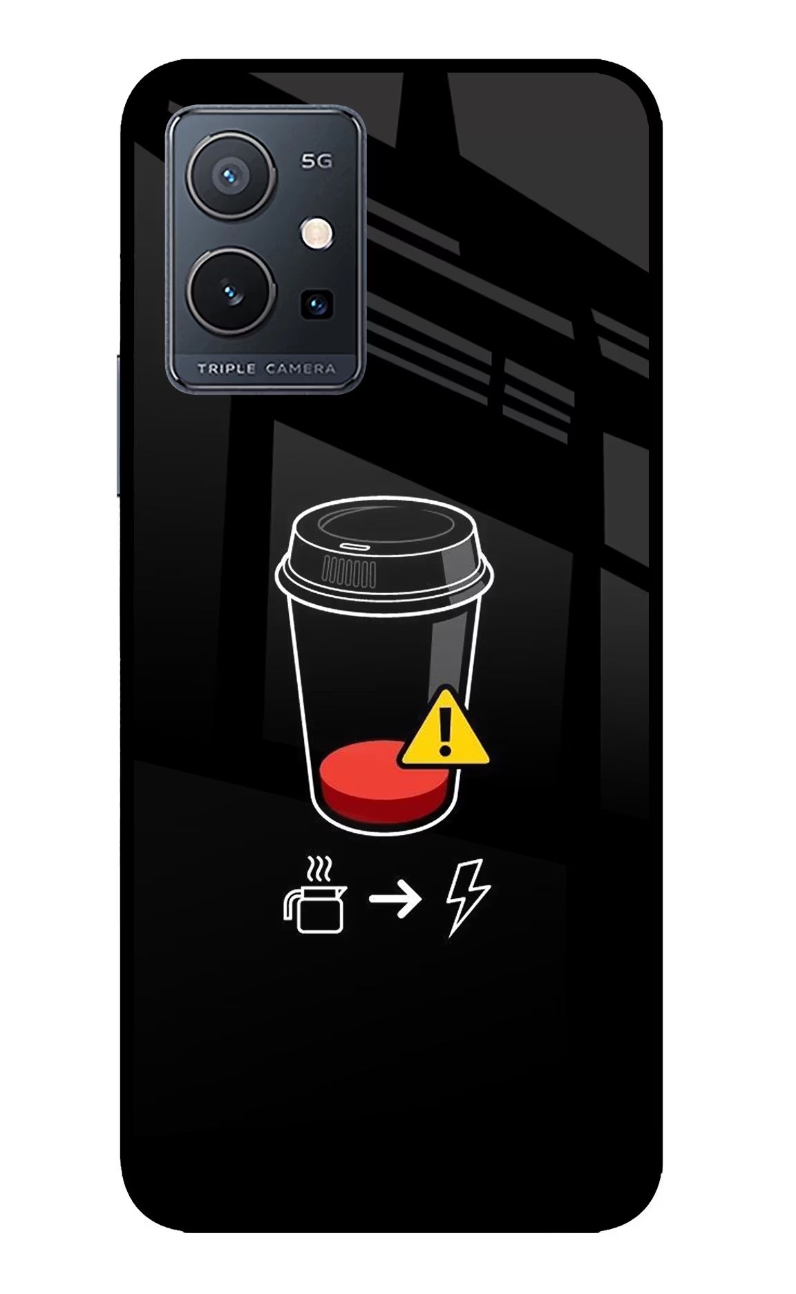 Coffee IQOO Z6 5G (not 44W) Glass Case Back Cover by Casekaro