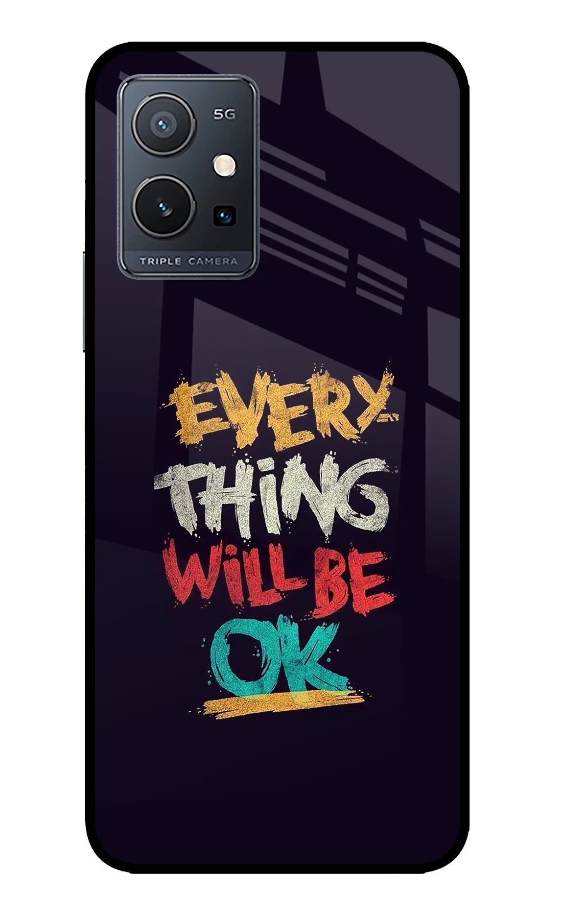 Everything Will Be Ok IQOO Z6 5G (not 44W) Glass Case Back Cover by Casekaro