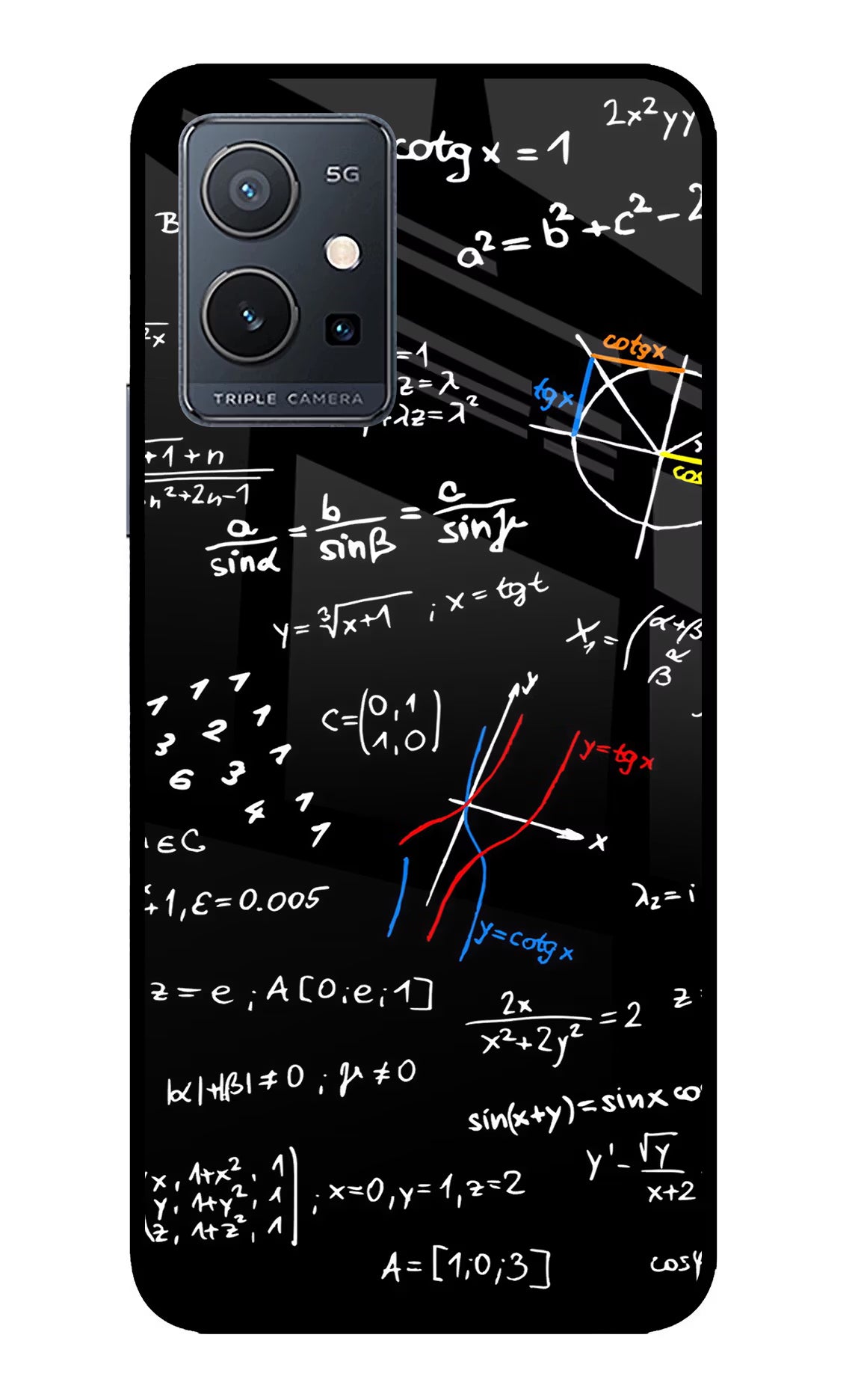 Mathematics Formula IQOO Z6 5G (not 44W) Glass Case Back Cover by Casekaro