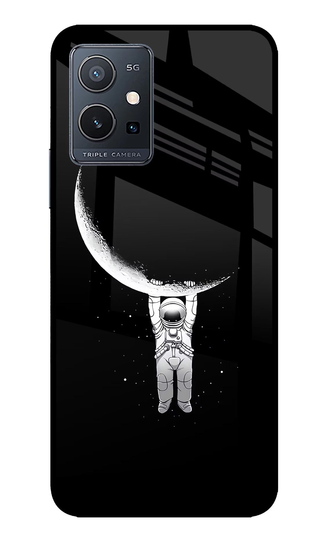 Moon Space IQOO Z6 5G (not 44W) Glass Case Back Cover by Casekaro