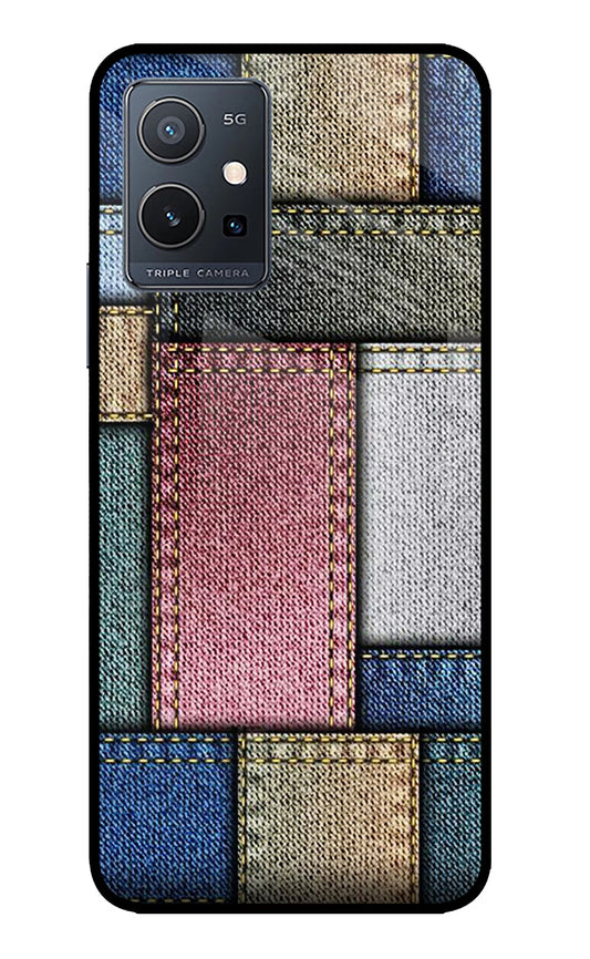 Multicolor Jeans IQOO Z6 5G (not 44W) Glass Case