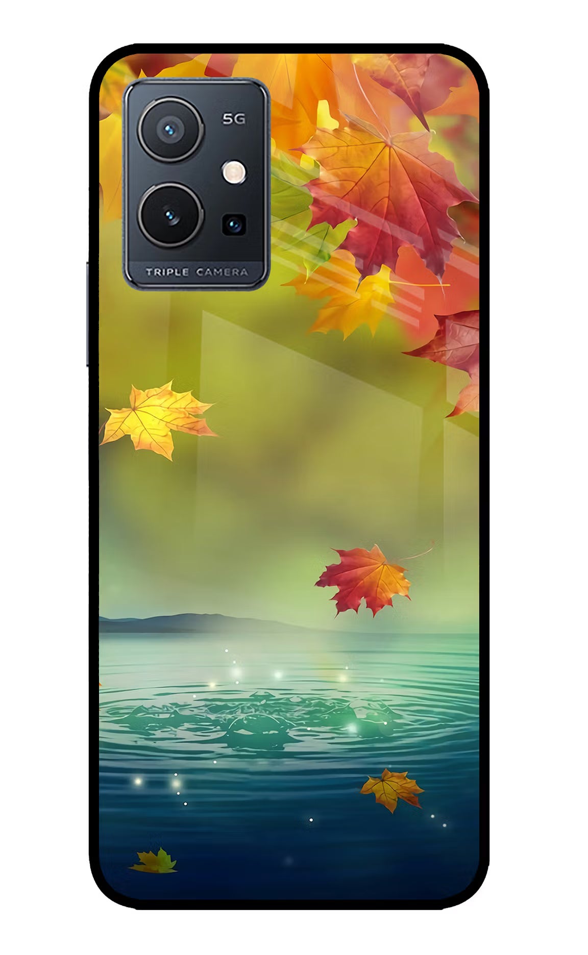 Flowers IQOO Z6 5G (not 44W) Glass Case Back Cover by Casekaro