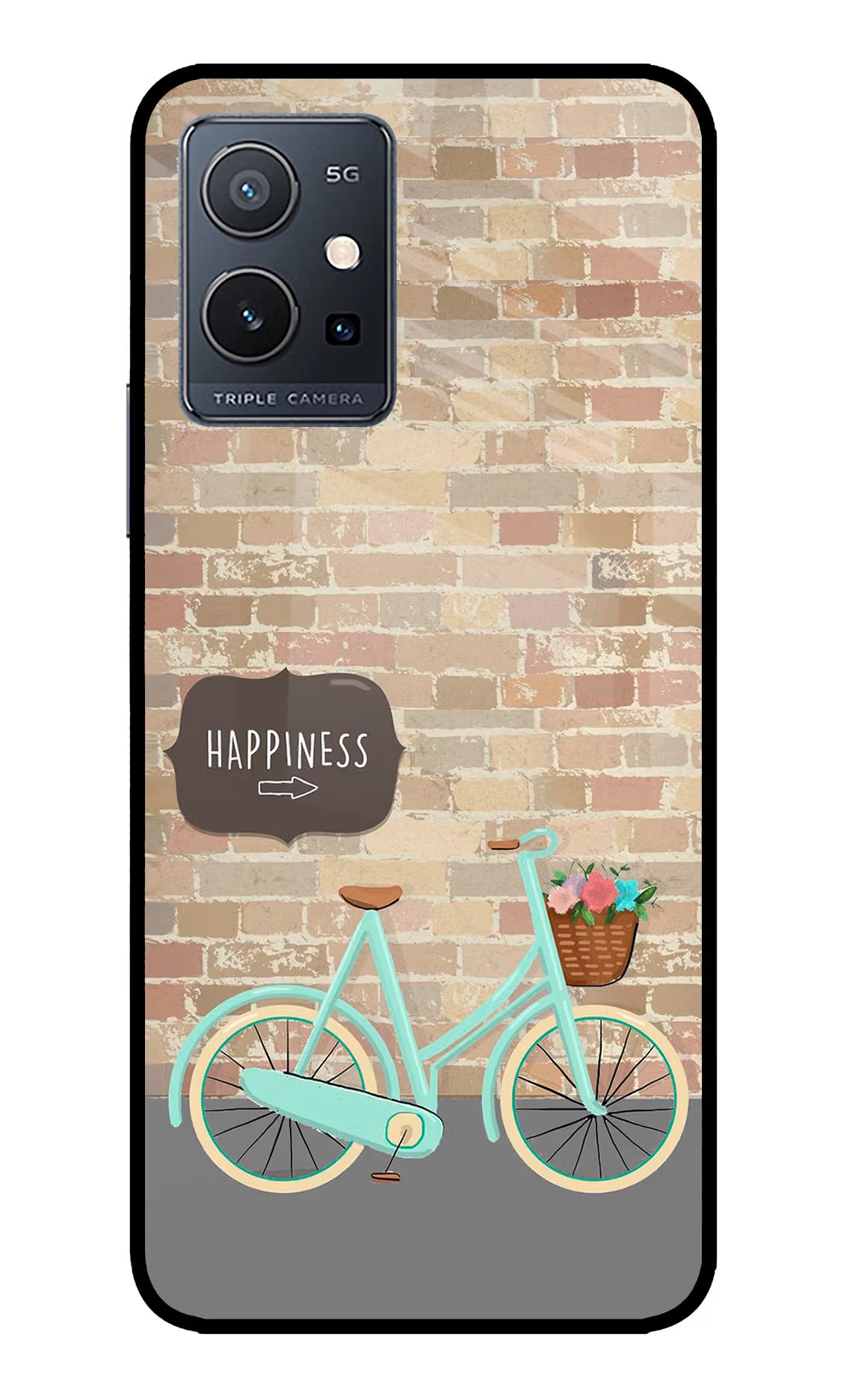 Happiness Artwork IQOO Z6 5G (not 44W) Glass Case Back Cover by Casekaro
