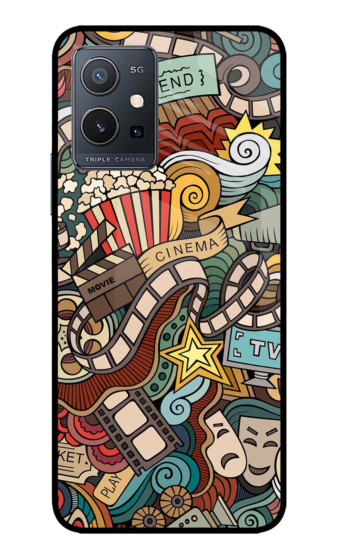 Cinema Abstract IQOO Z6 5G (not 44W) Glass Case Back Cover by Casekaro