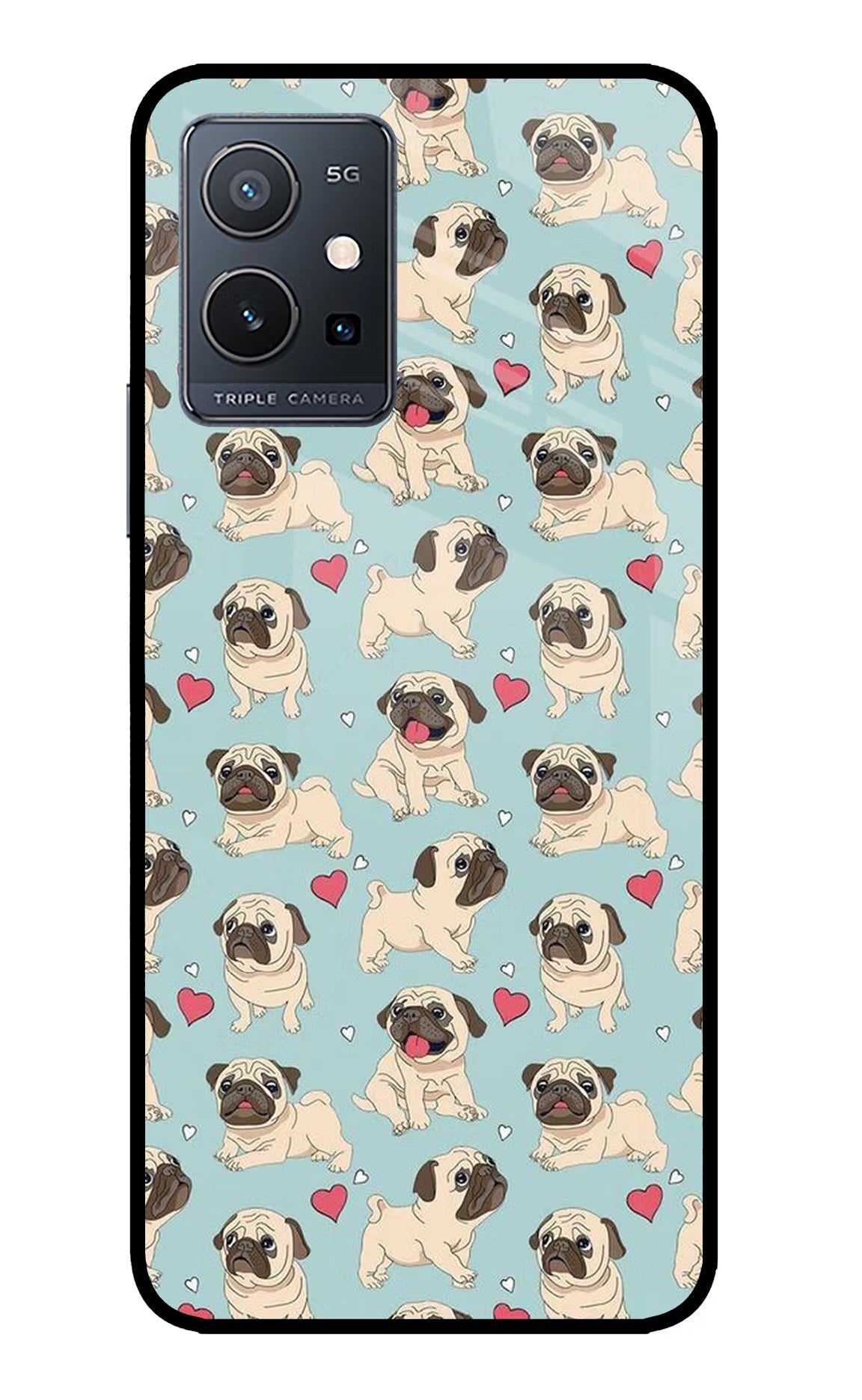 Pug Dog IQOO Z6 5G (not 44W) Glass Case Back Cover by Casekaro