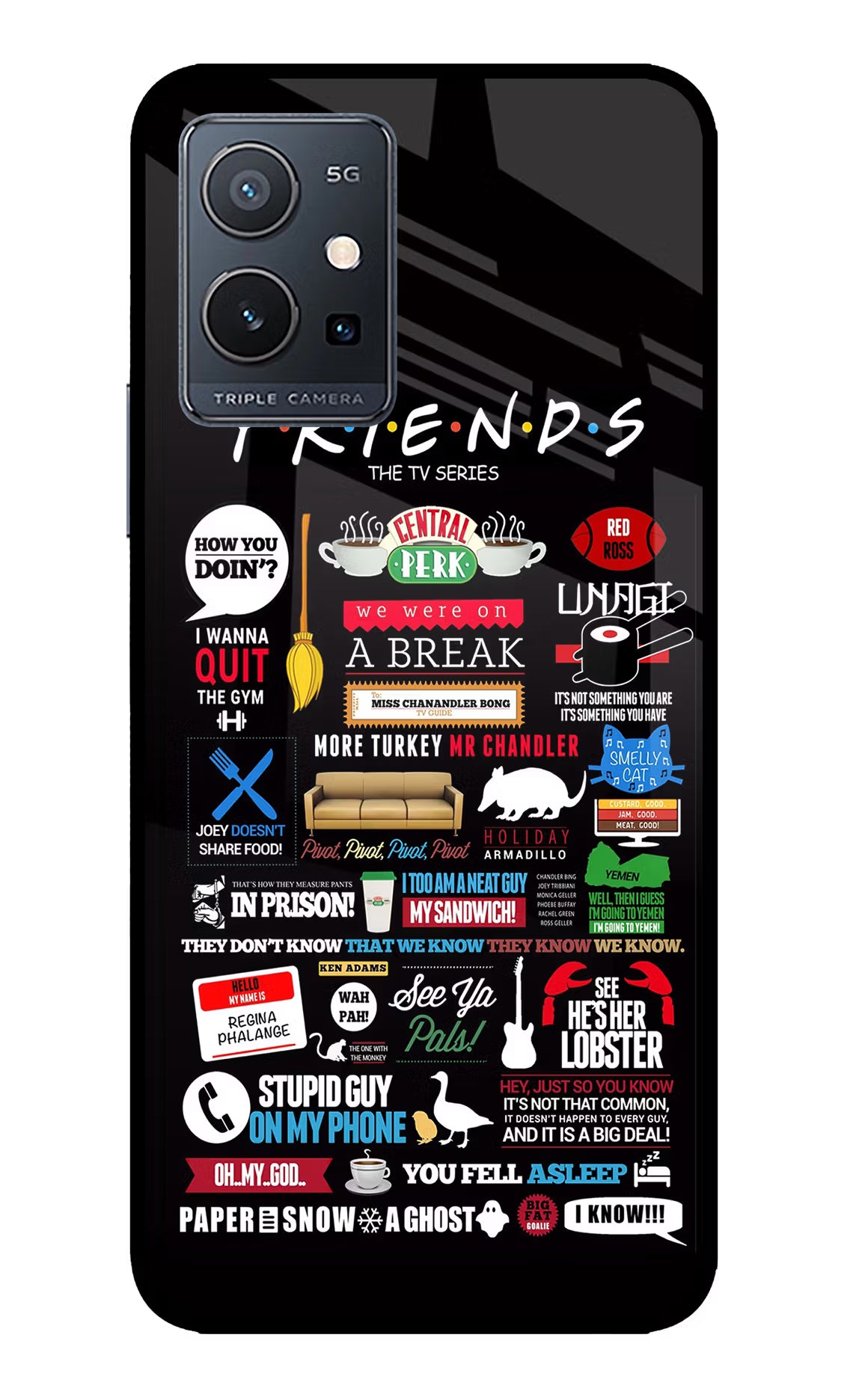 FRIENDS IQOO Z6 5G (not 44W) Glass Case Back Cover by Casekaro
