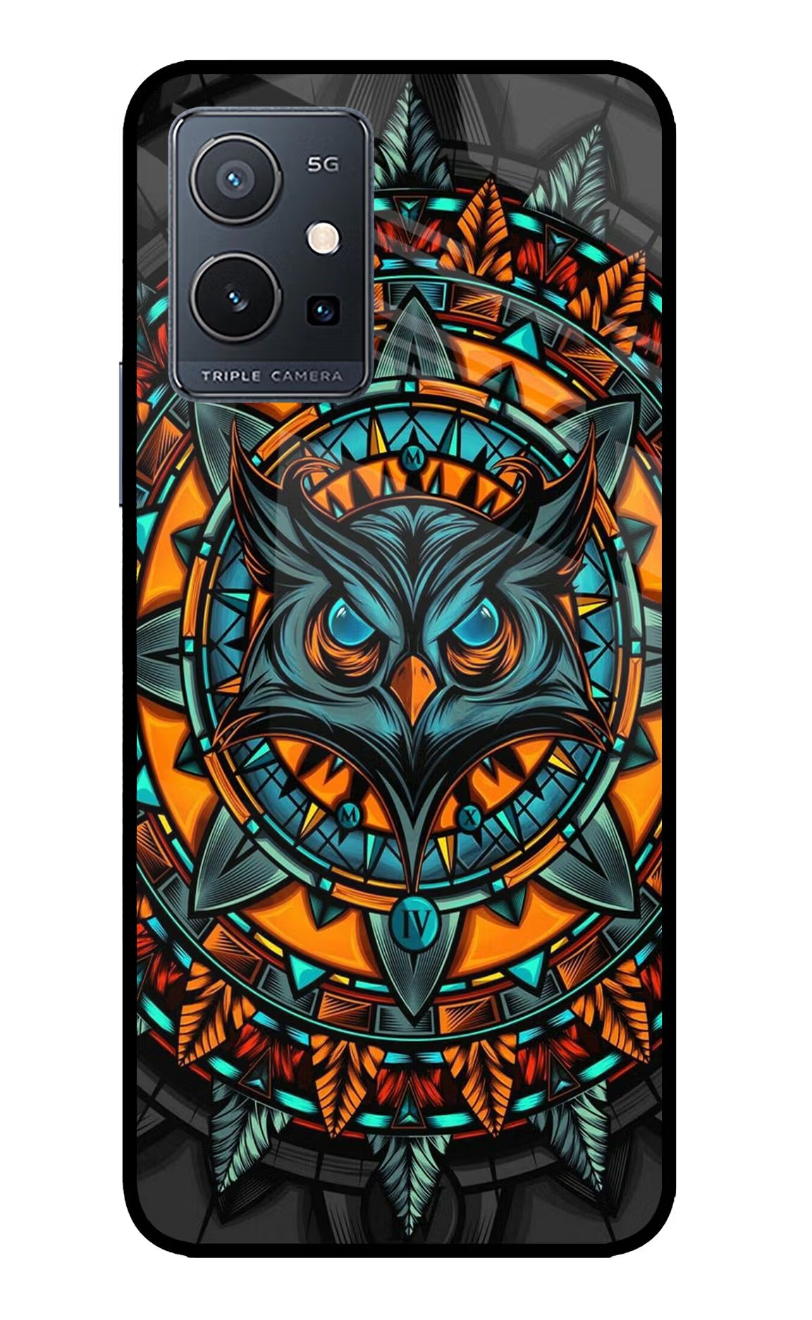 Angry Owl Art IQOO Z6 5G (not 44W) Glass Case Back Cover by Casekaro