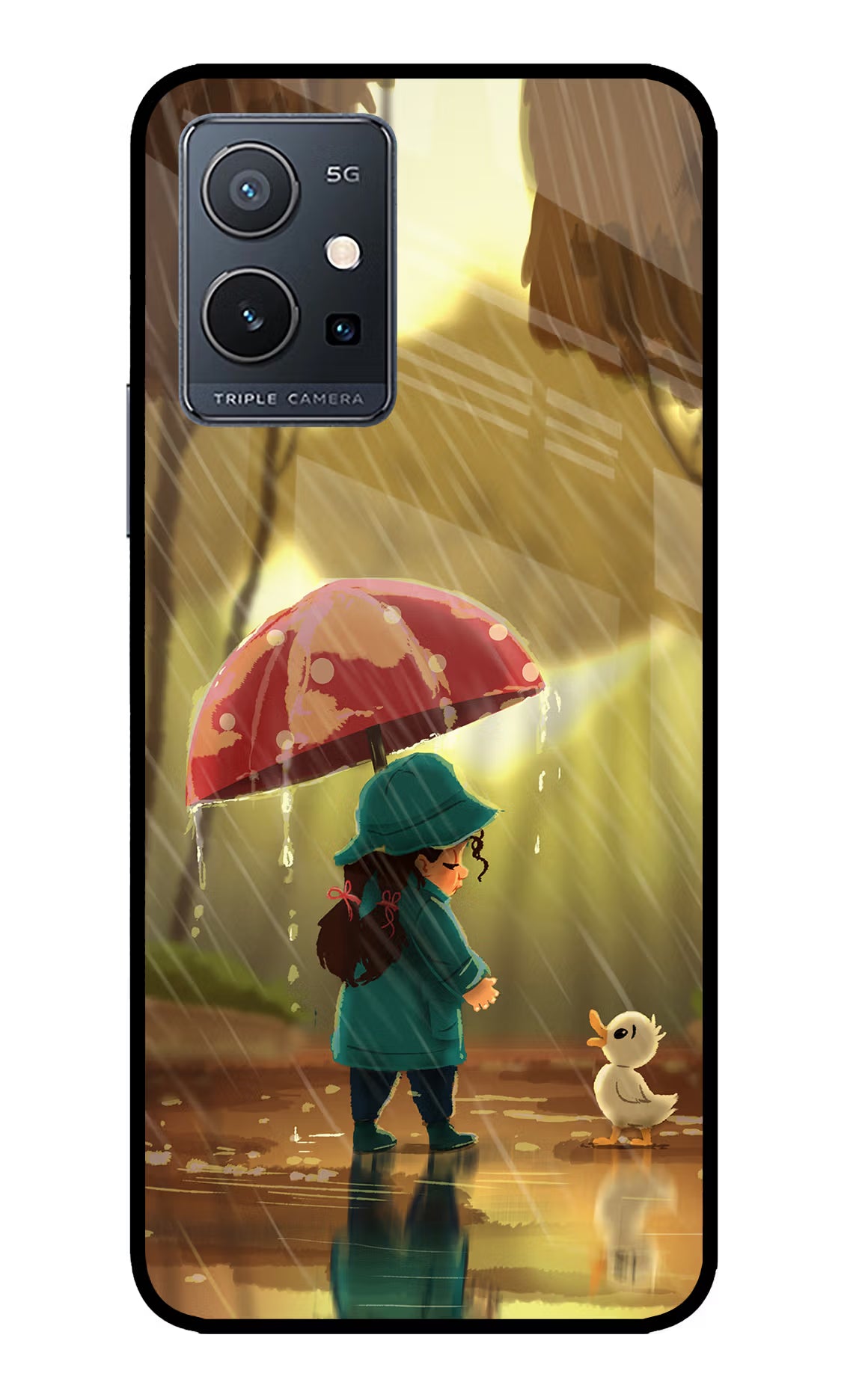 Rainy Day IQOO Z6 5G (not 44W) Glass Case Back Cover by Casekaro