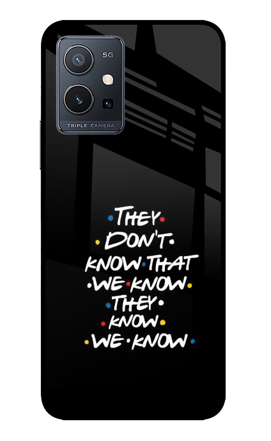 FRIENDS Dialogue IQOO Z6 5G (not 44W) Glass Case Back Cover by Casekaro