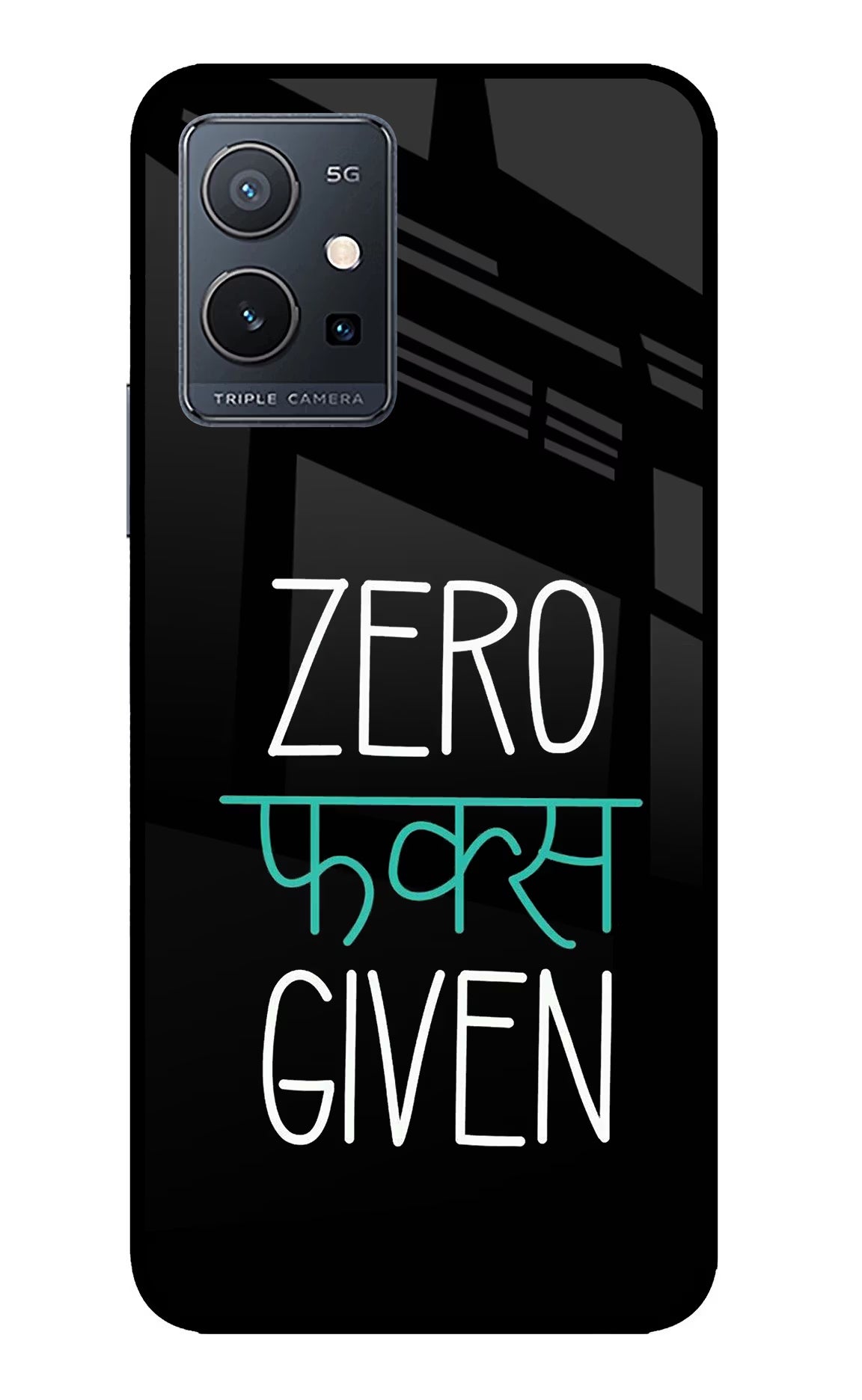 Zero Fucks Given IQOO Z6 5G (not 44W) Glass Case Back Cover by Casekaro