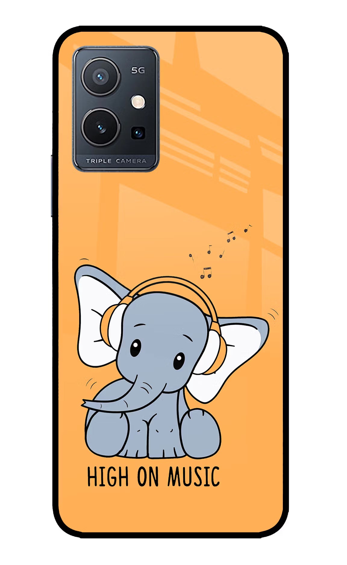 High On Music IQOO Z6 5G (not 44W) Glass Case Back Cover by Casekaro
