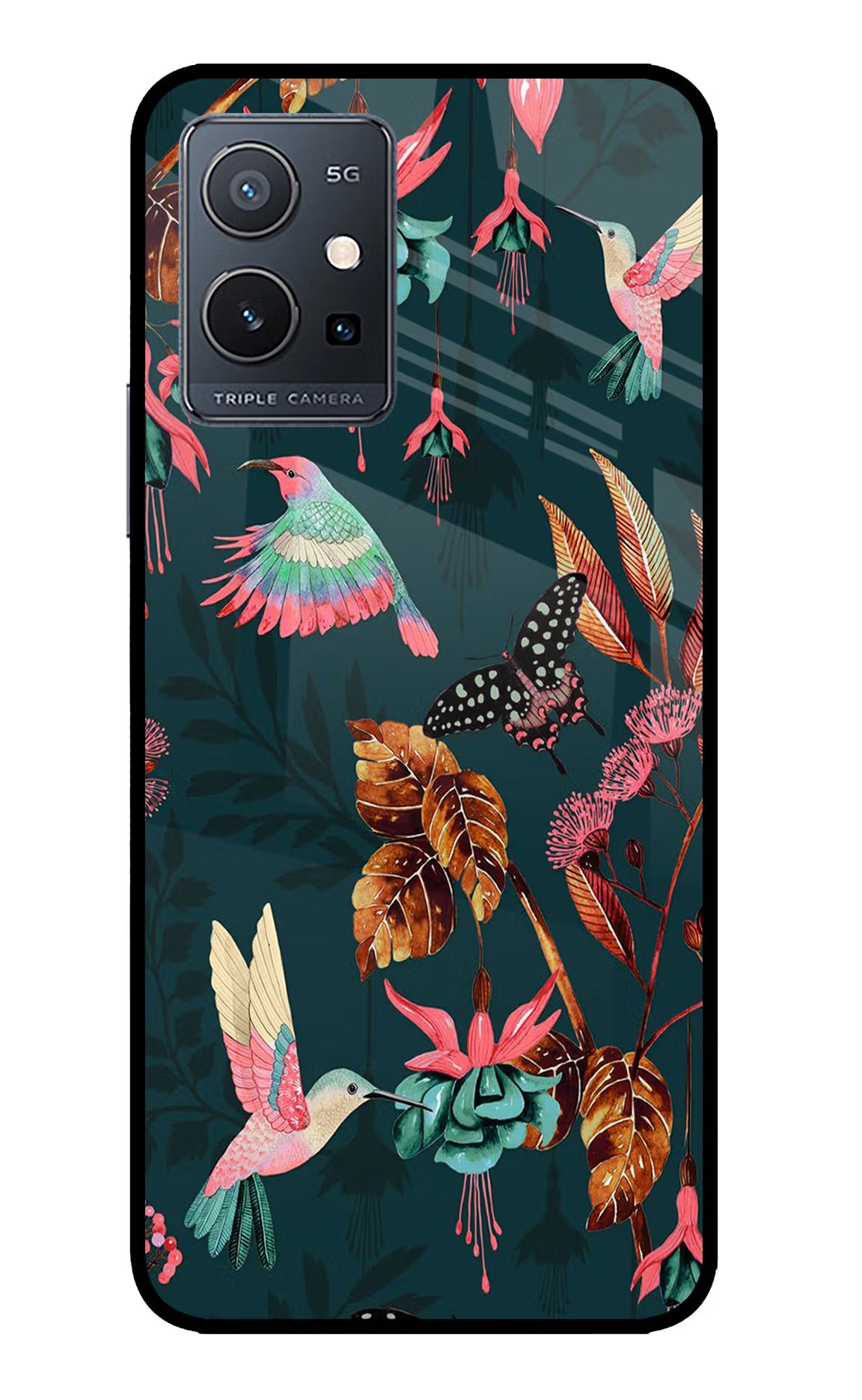 Birds IQOO Z6 5G (not 44W) Glass Case Back Cover by Casekaro