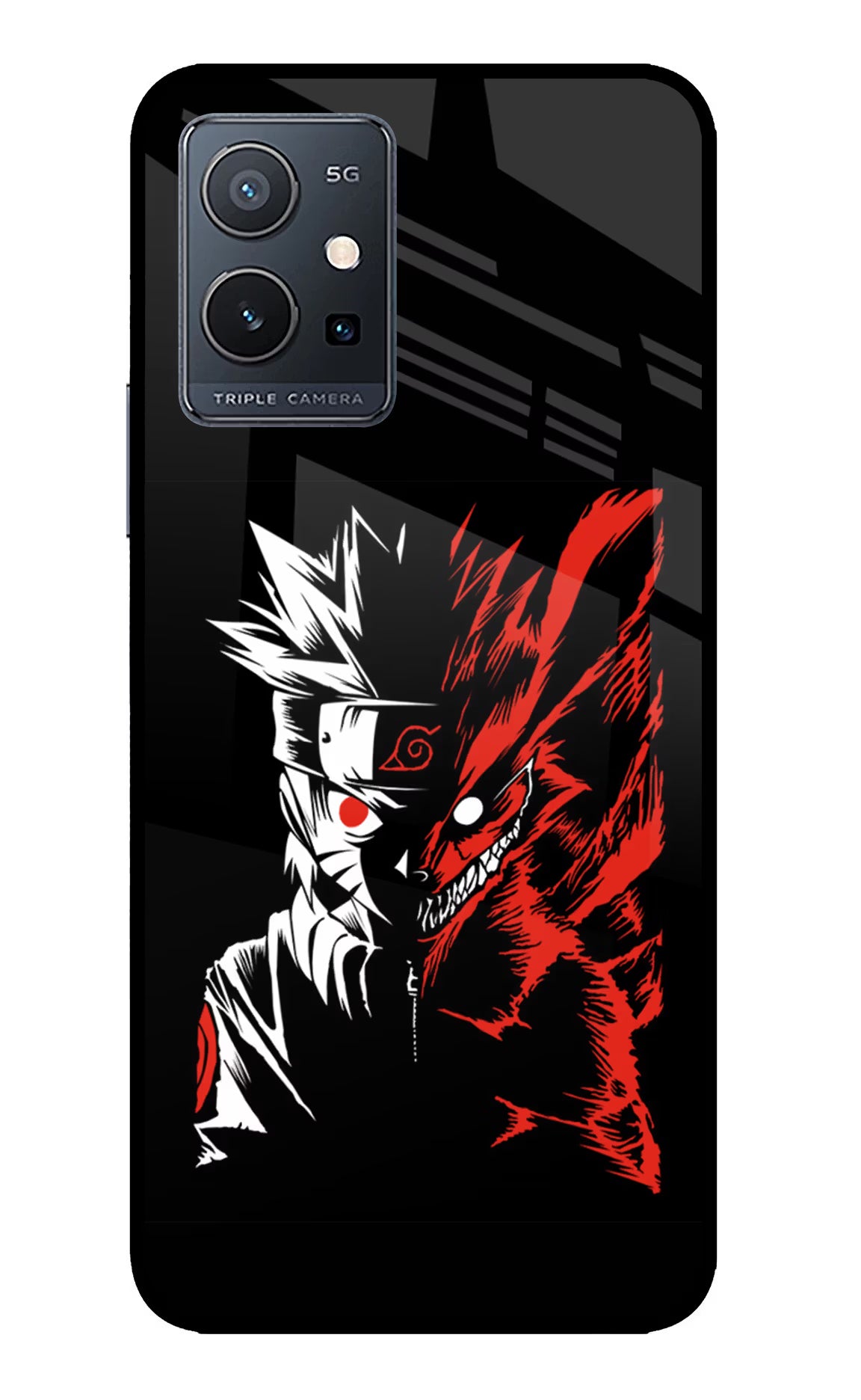 Naruto Two Face IQOO Z6 5G (not 44W) Glass Case Back Cover by Casekaro