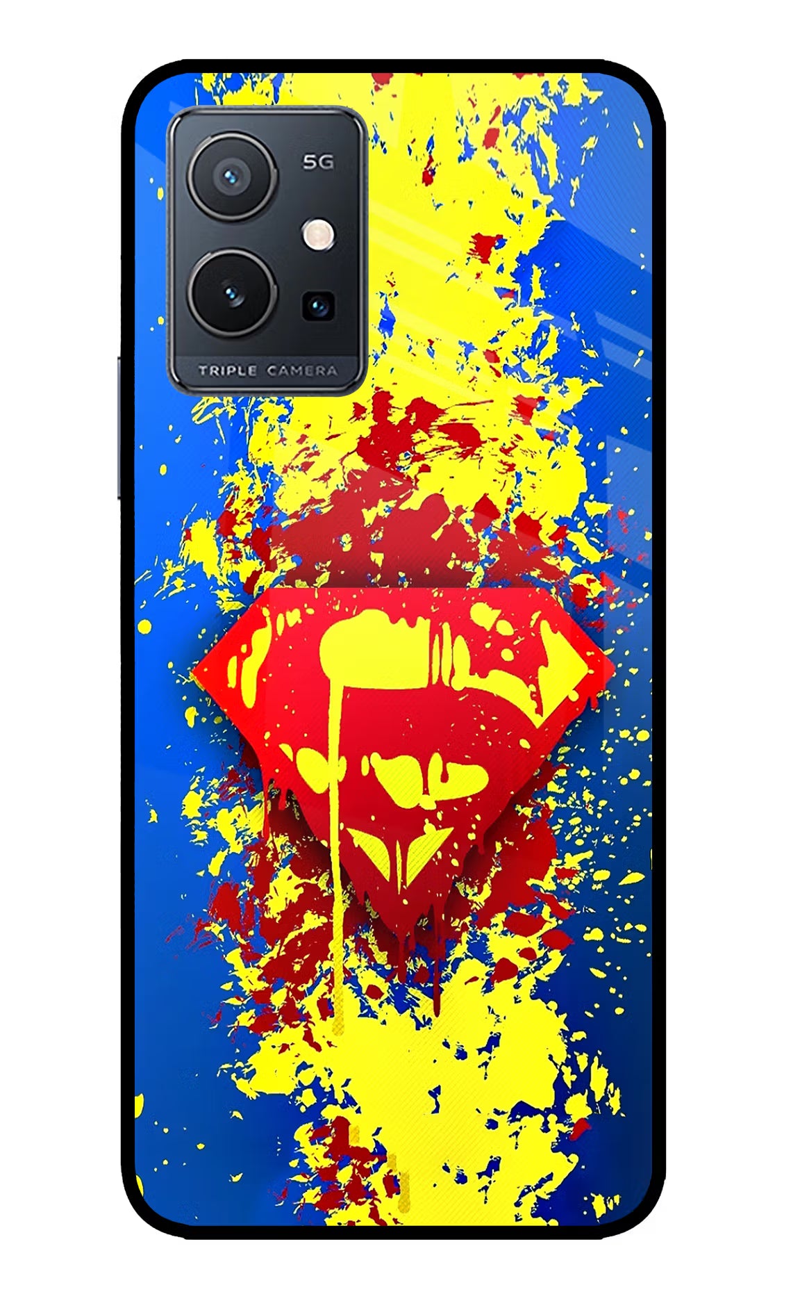 Superman logo IQOO Z6 5G (not 44W) Glass Case Back Cover by Casekaro