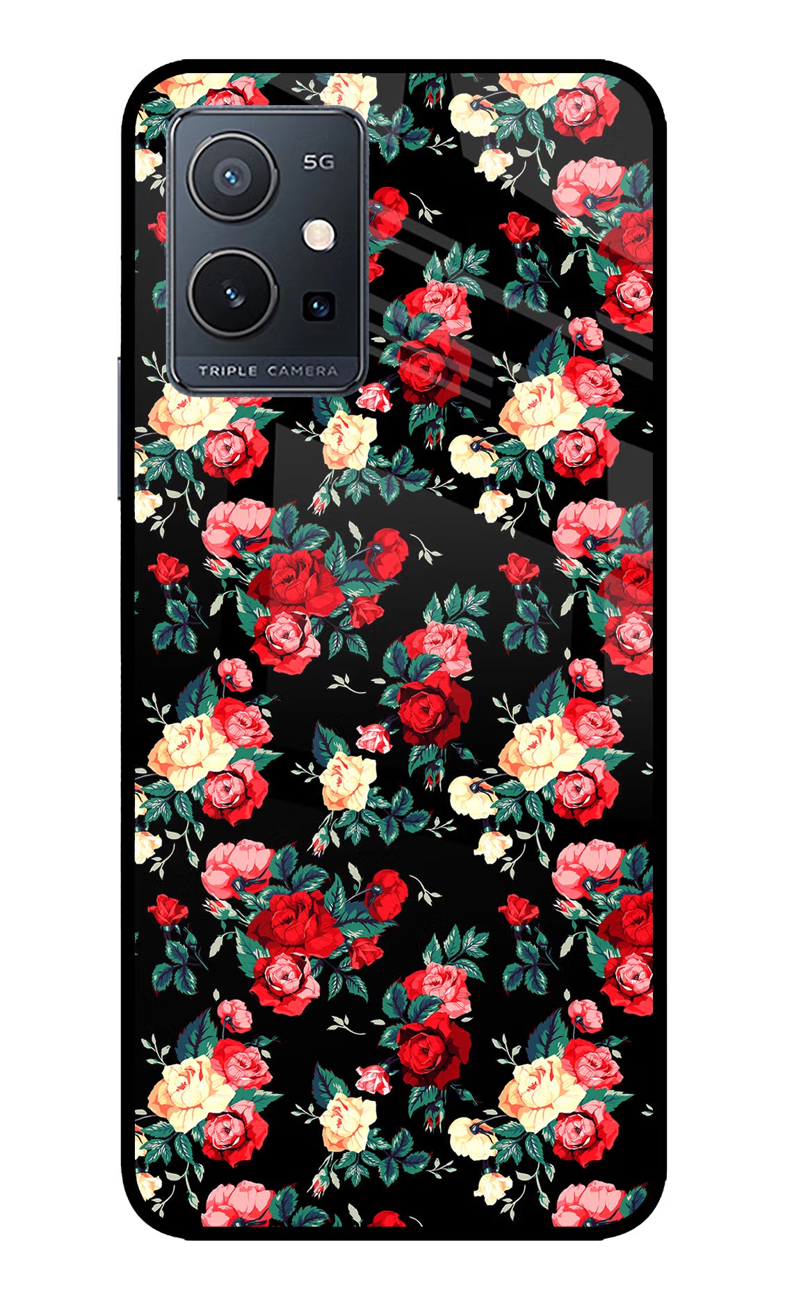 Rose Pattern IQOO Z6 5G (not 44W) Glass Case