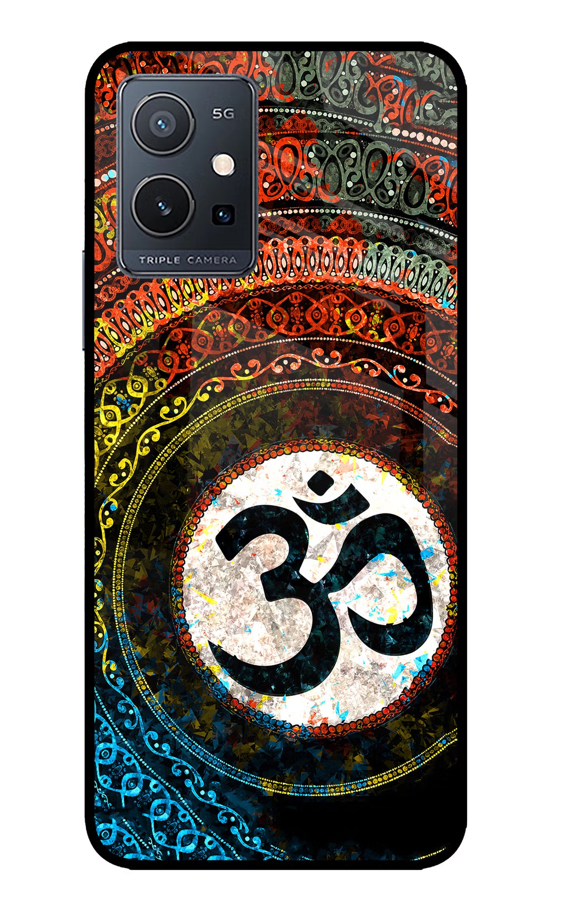 Om Cultural IQOO Z6 5G (not 44W) Glass Case Back Cover by Casekaro