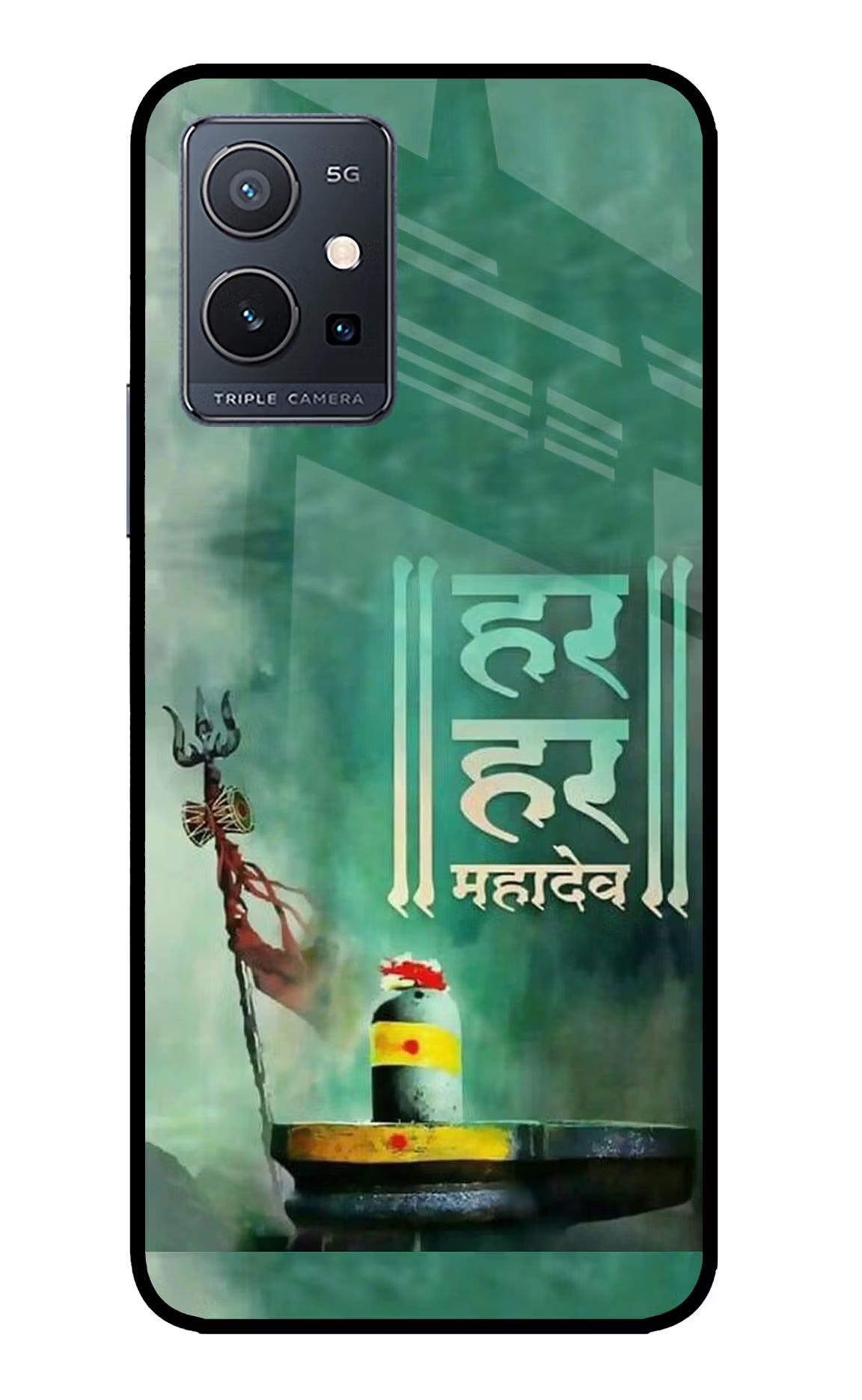 Har Har Mahadev Shivling IQOO Z6 5G (not 44W) Glass Case Back Cover by Casekaro