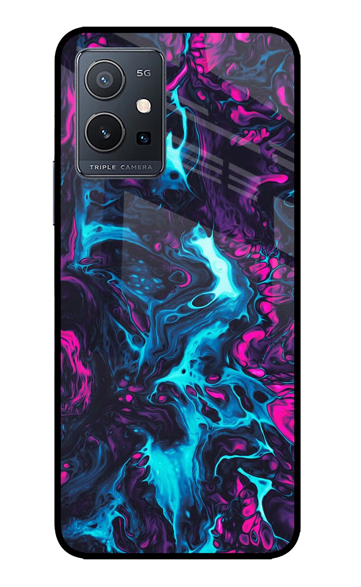 Abstract IQOO Z6 5G (not 44W) Glass Case Back Cover by Casekaro